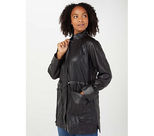 MarlaWynne Perforated Faux Leather Jacket
