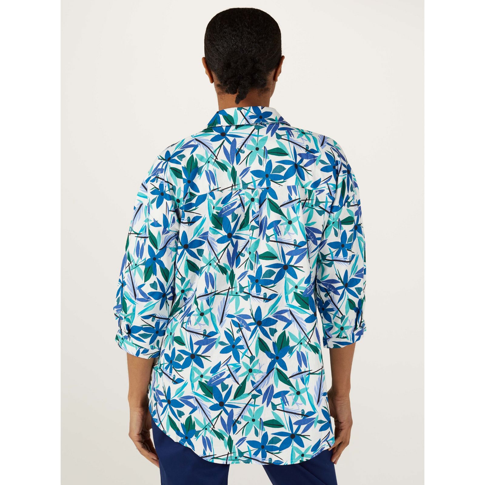 Ben de Lisi Printed Linen Mix Button Front Shirt - QVC UK