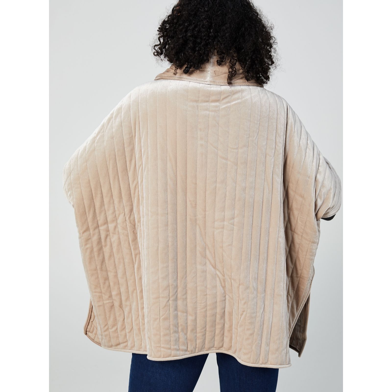 Outlet WynneLayers Quilted Velvet Poncho Jacket QVC UK