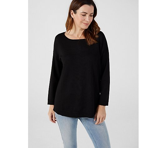 Roundneck Jumper with Back Button Detail by Nina Leonard