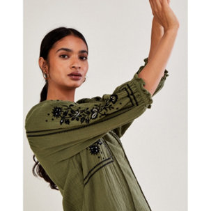 Monsoon Polly Emb Interest Smock Top - 195115