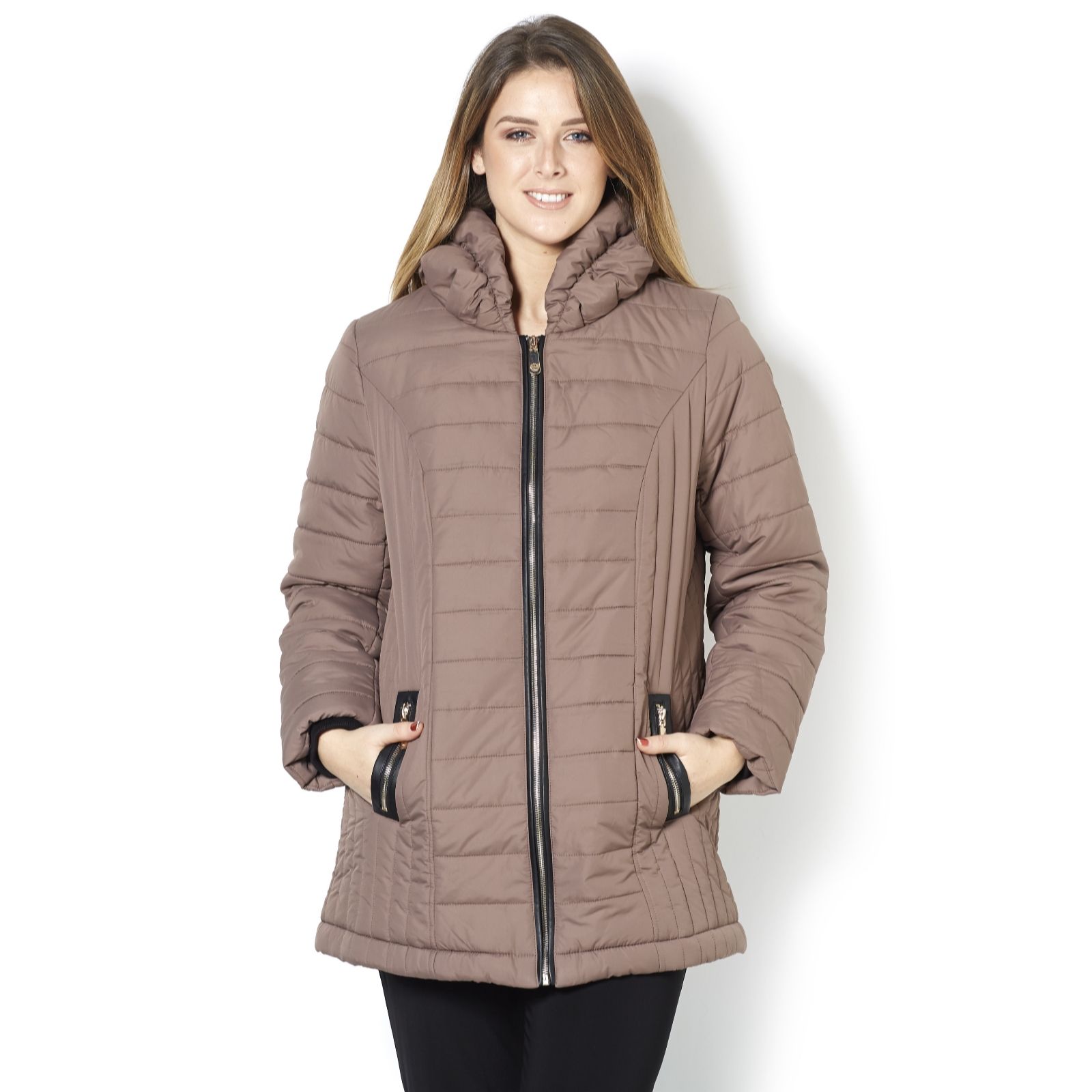 Outlet Dennis Basso Quilted Jacket with Pillow Collar - QVC UK