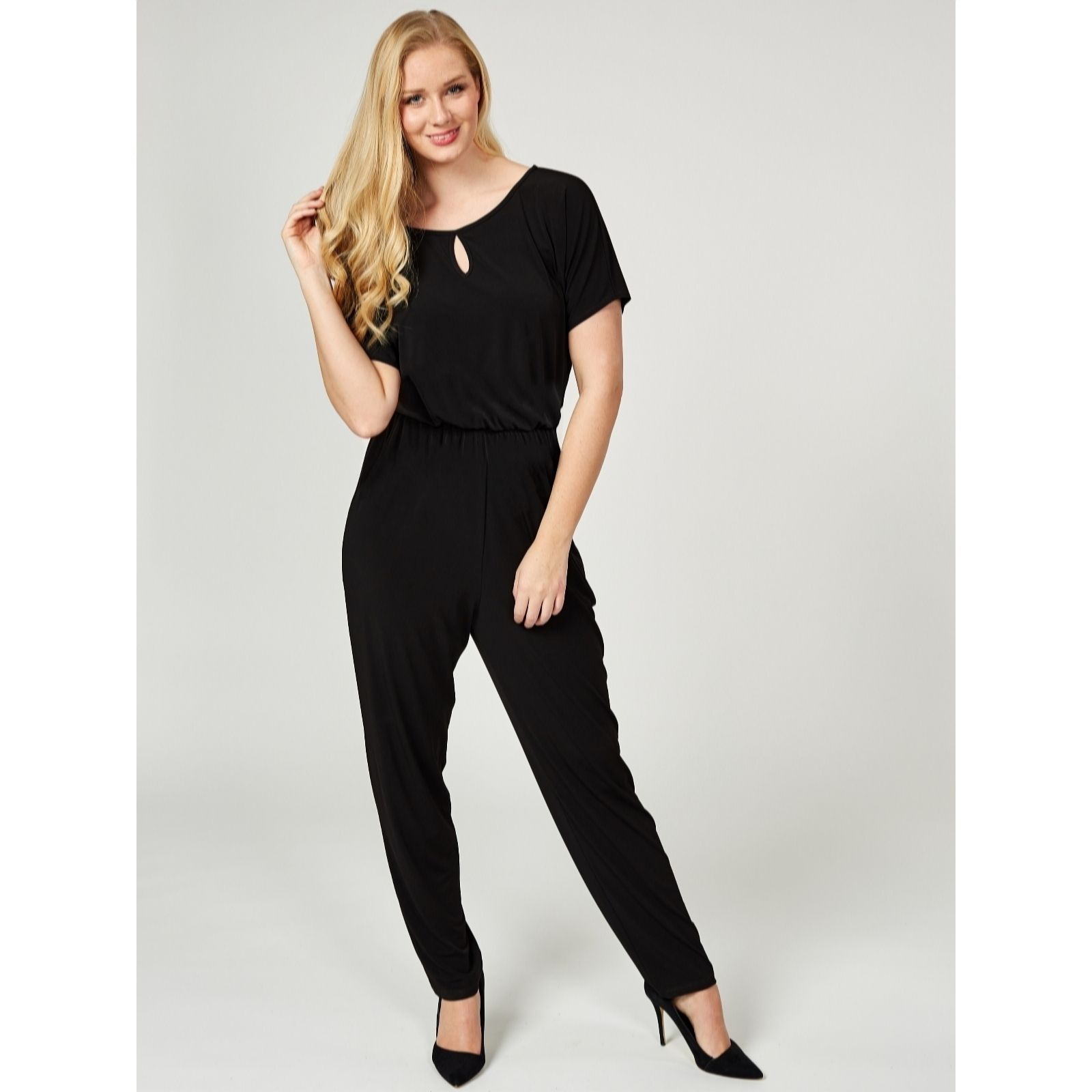 Outlet Kim & Co Brazil Jersey Keyhole Jumpsuit Petite Length - QVC UK