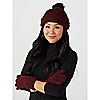 Muk Luks Sequin Yarn Pom Pom Hat & Glove Set