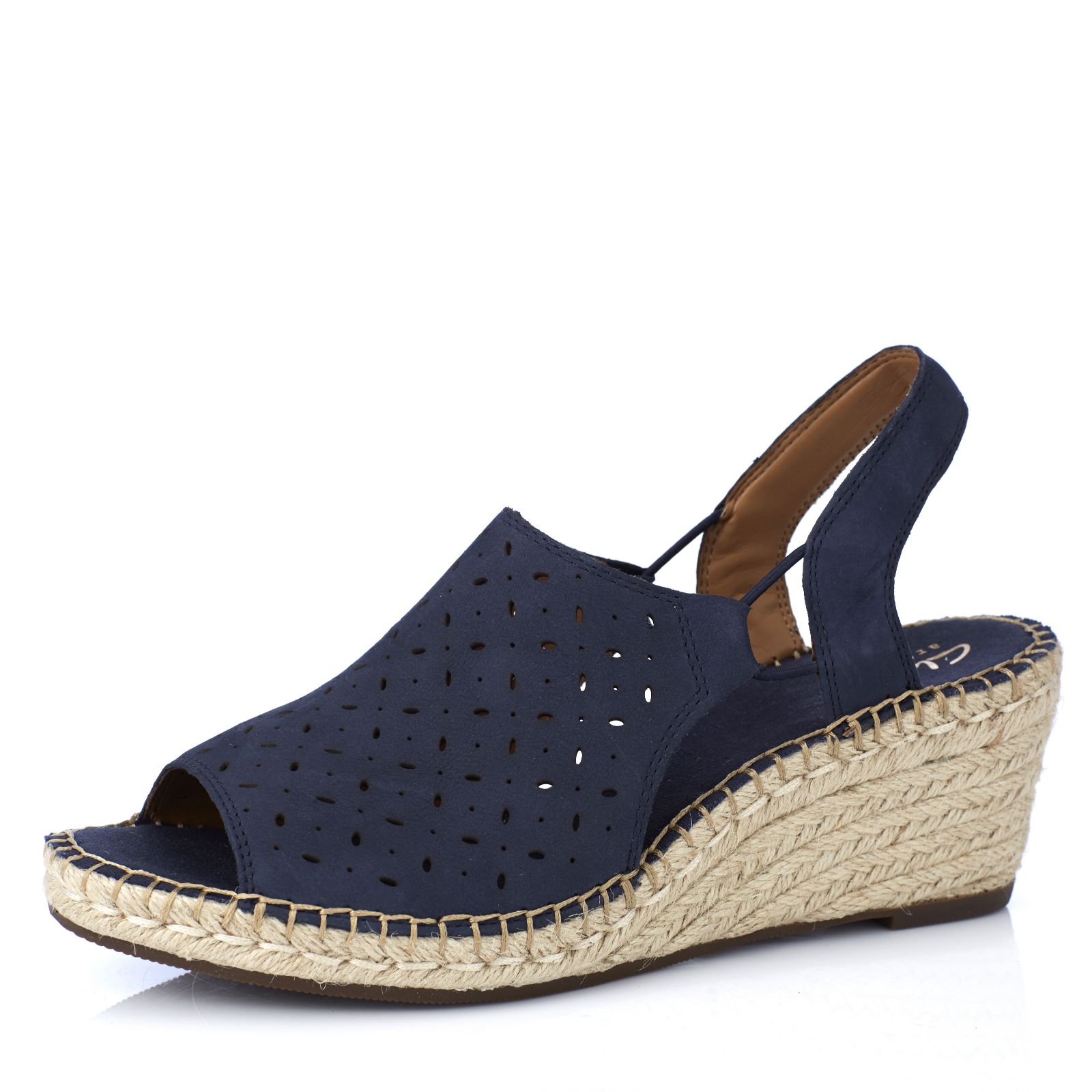 clarks artisan leather espadrille wedge sandals