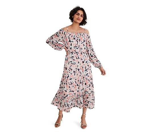 Phase Eight Vicky Multi Print Off Shoulder Dress