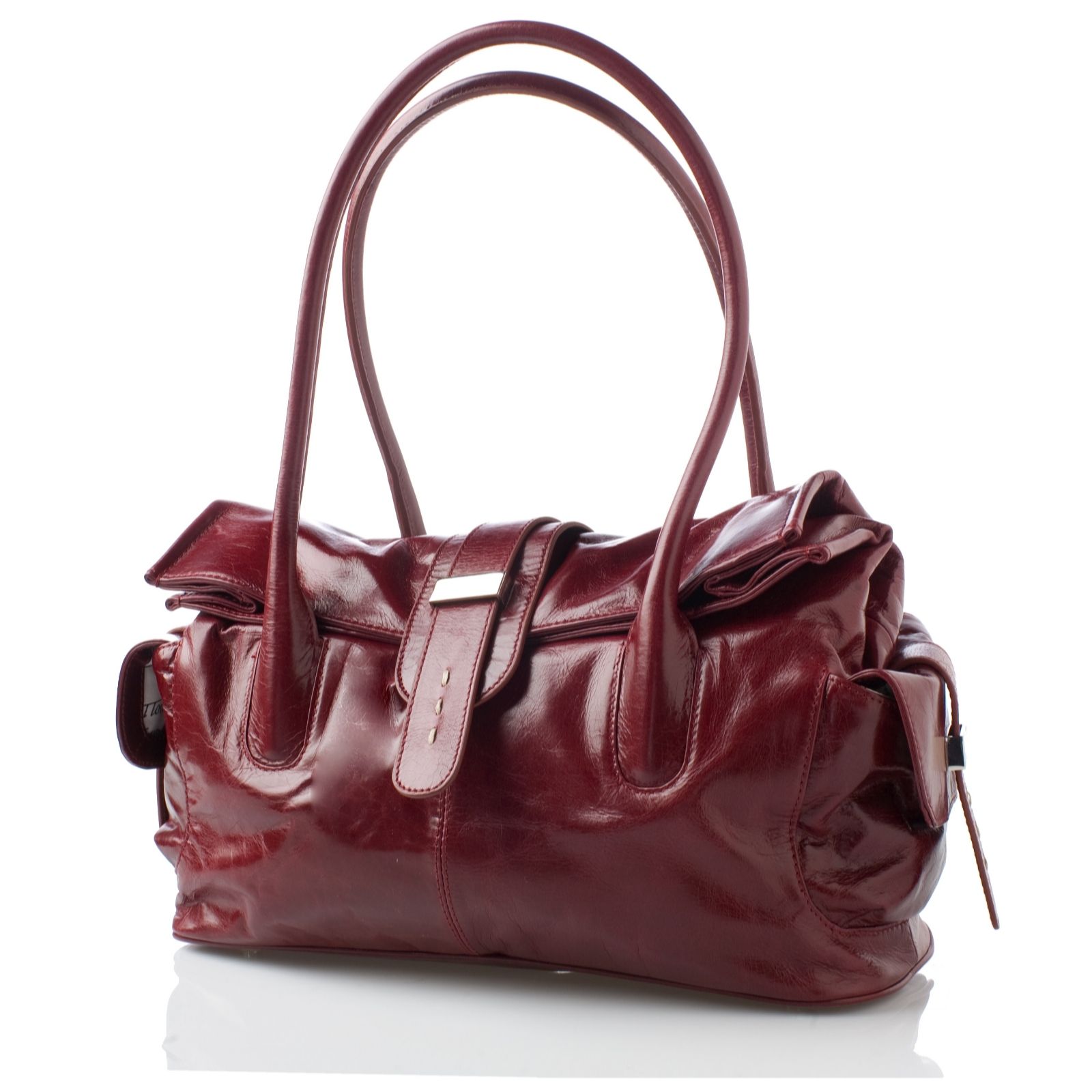 Barr + Barr Leather Foldover Double Handle Satchel Bag - QVC UK