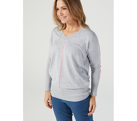 Ruth Langsford V Neck Jumper with Contrast Tipping