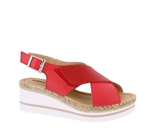 Adesso Leather Cross Wedge Sandal