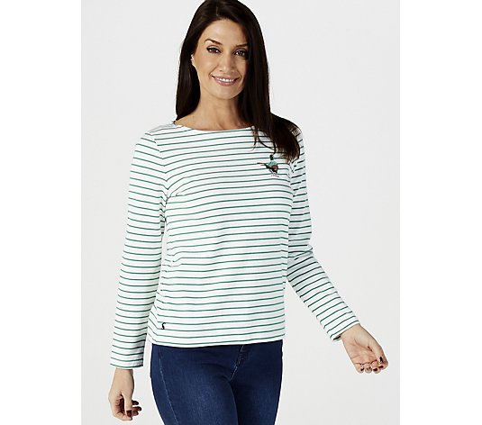 Joules Harbour Embroidered Long Sleeve Jersey Top
