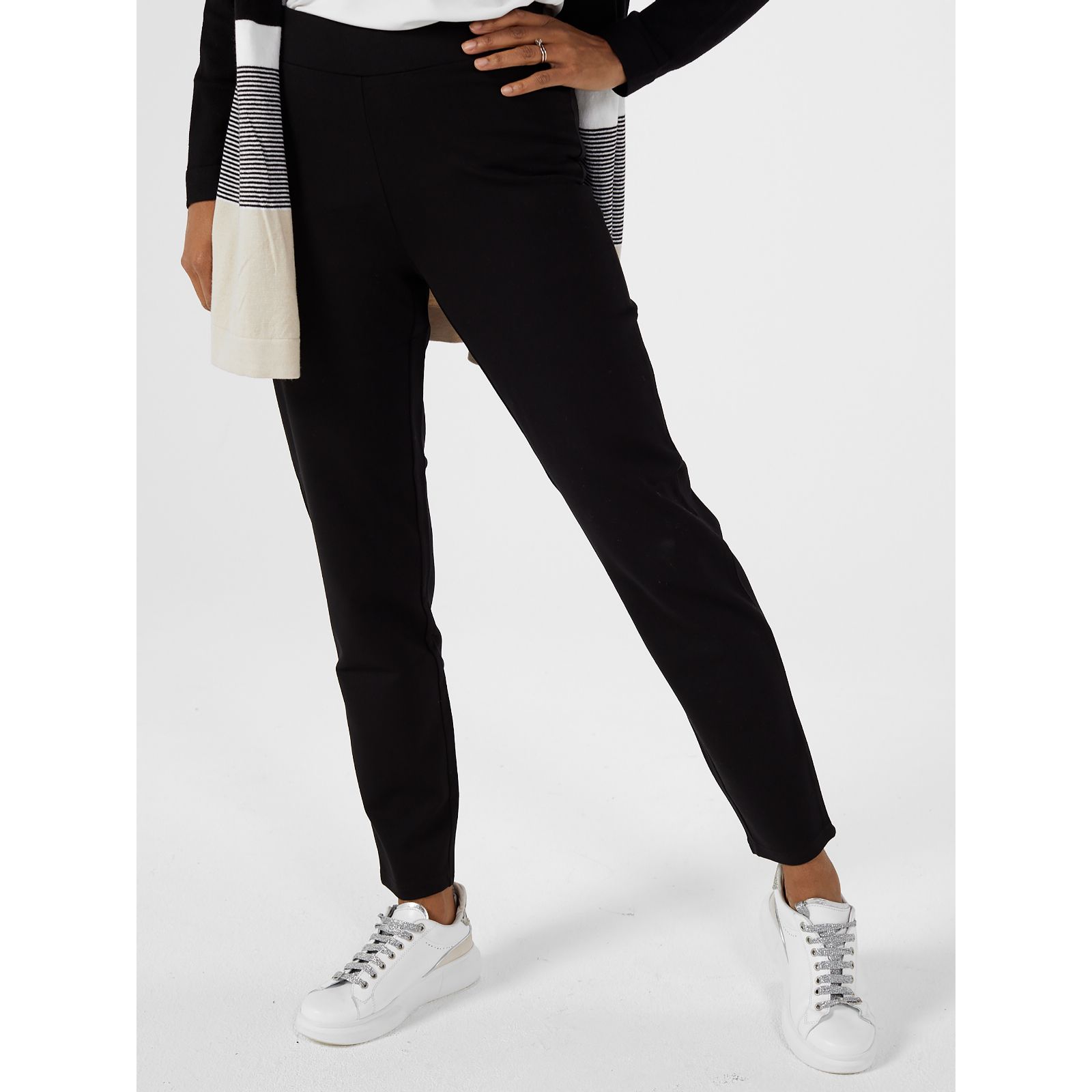 Denim & Co. Essentials Ponte Pull on Trouser - QVC UK