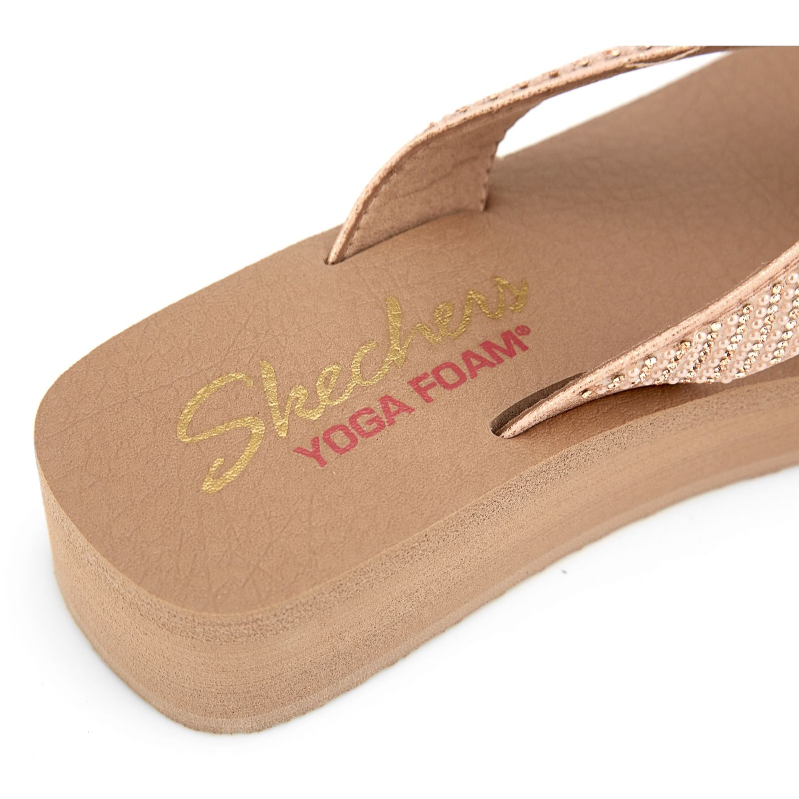 Outlet Skechers Vinyasa Pearl & Rhinestone Toe Post Sandal with Yoga