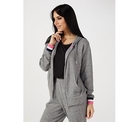 Ruth Langsford Soft Hacci Zipped Hoody with Contrast Rib