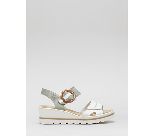 Rieker Wedge Sandal with Buckle Detail