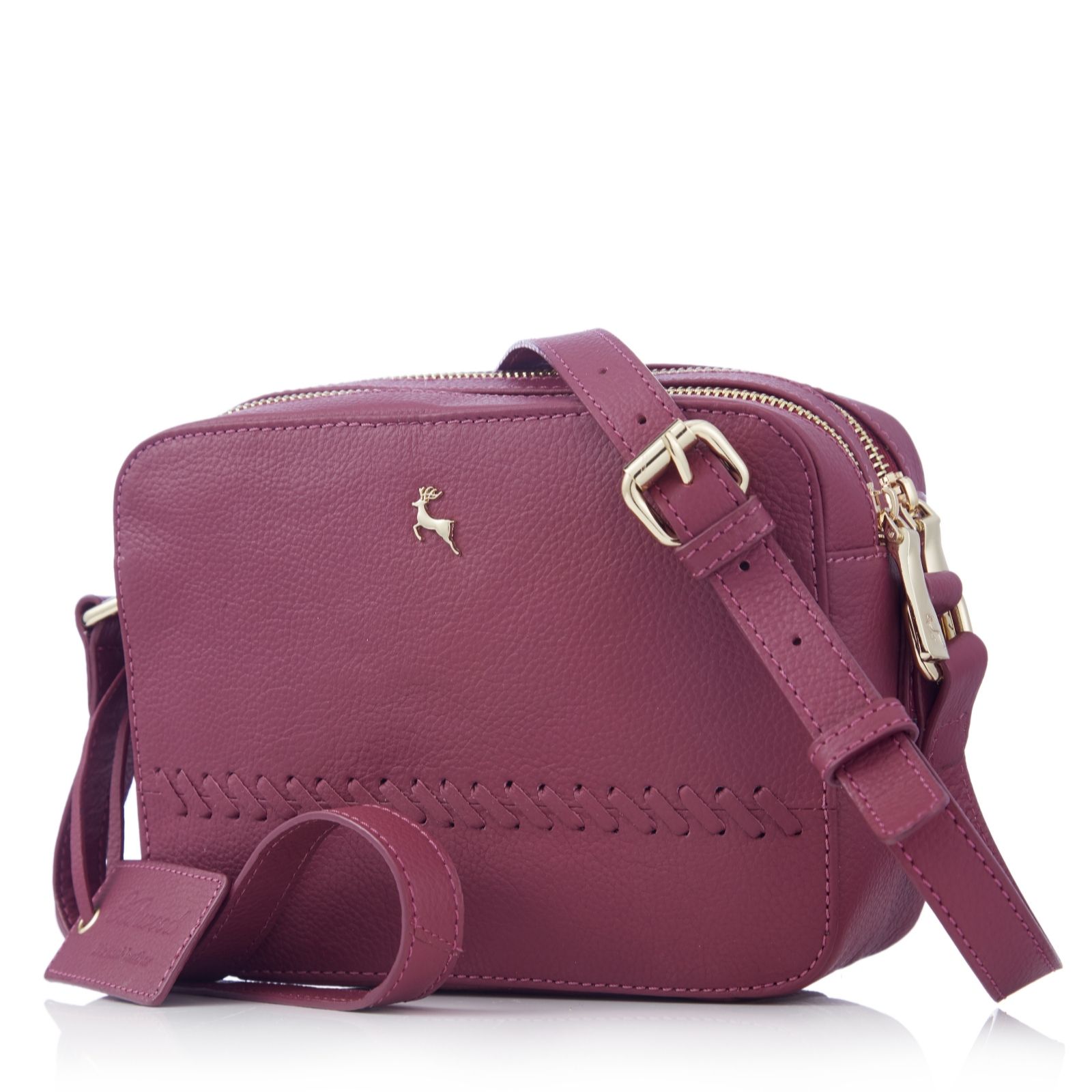 Outlet Ashwood Leather Square Whipstitch Crossbody Bag - QVC UK