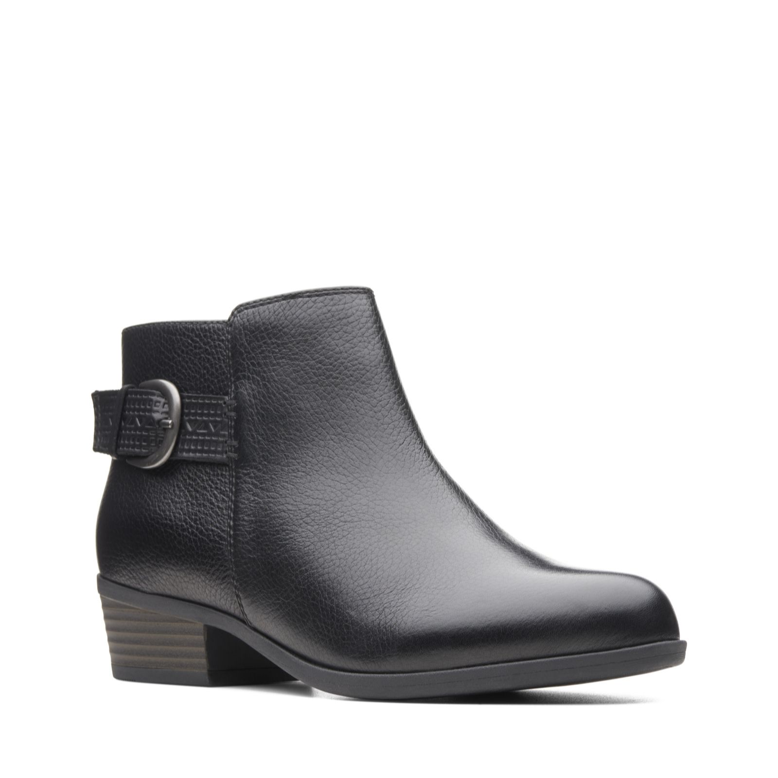 Clarks Addiy Kara Leather Ankle Boot with Buckle Detail - QVC UK