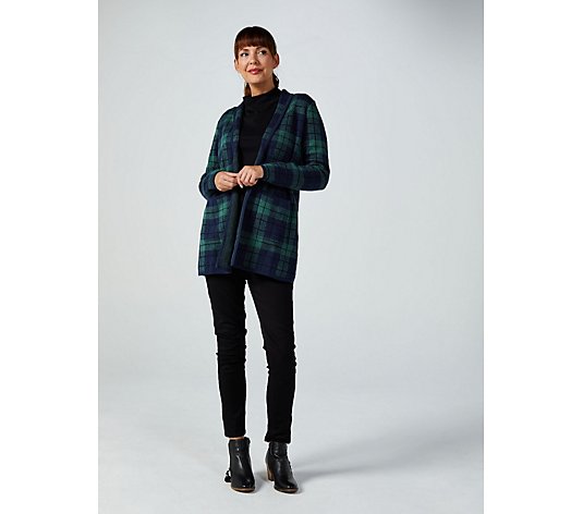 Outlet Denim & Co. Jacquard Knit Sweater Coat with Pockets