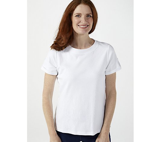 Isaac Mizrahi Live Essentials Top with Button