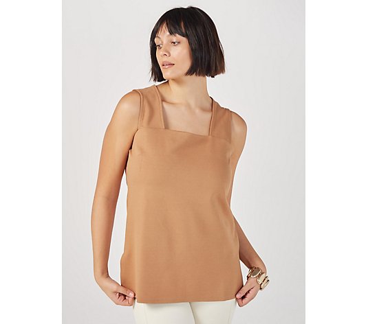 Wynne Collection Double Knit Jersey Square Neck Tank