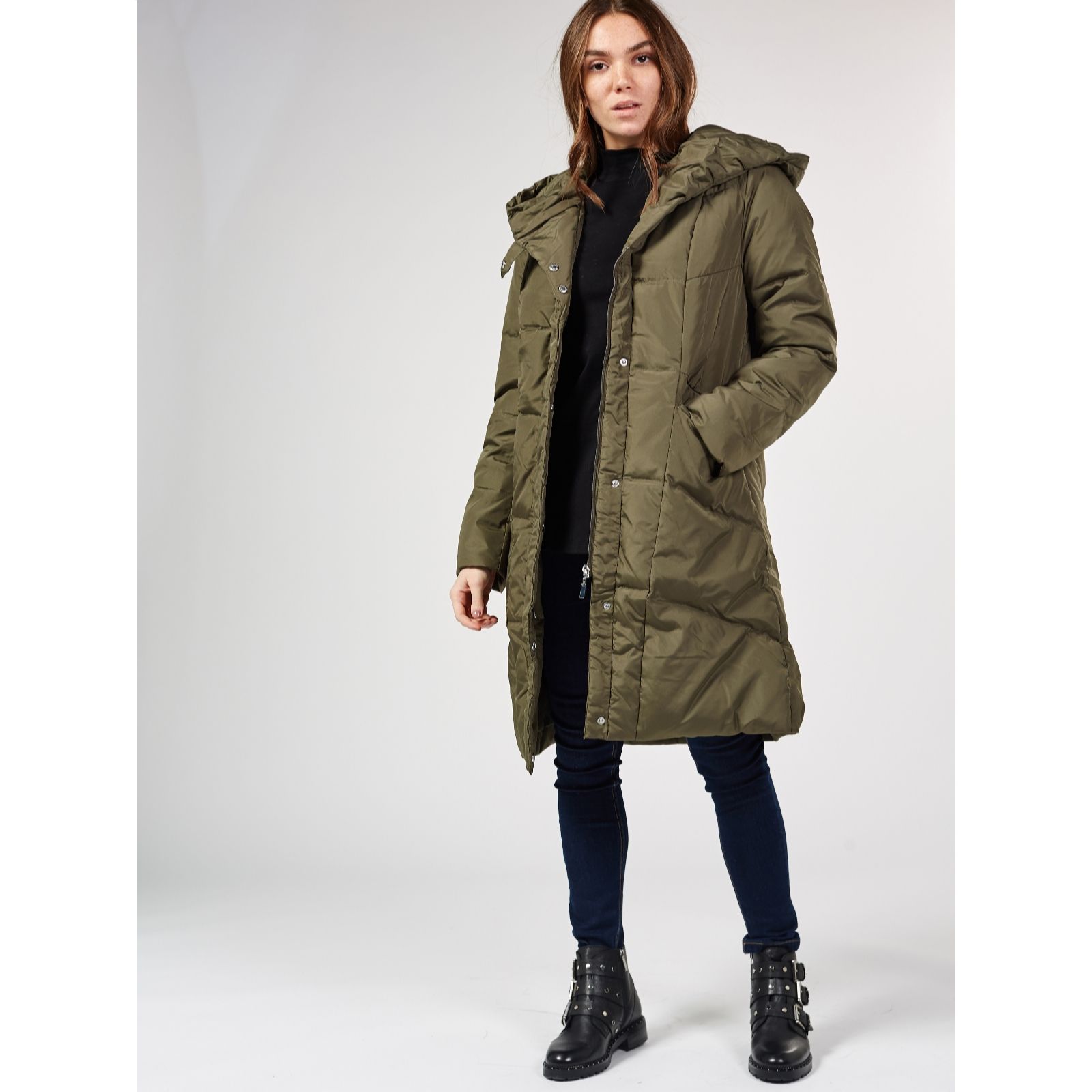 Centigrade Machine Washable Feather & Down Hooded Coat - QVC UK