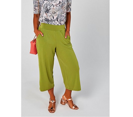 Kim & Co Brazil Jersey Relaxed Leg Cropped Trousers with Pockets