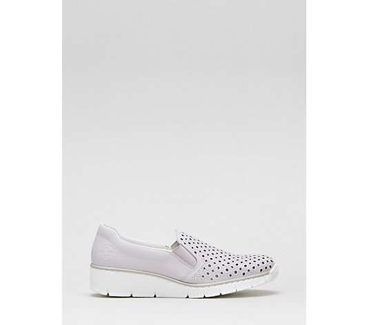 Rieker Slip On Shoe with Perforated Detail