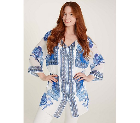 Frank Usher Chiffon Cover Up Top with Cami Vest