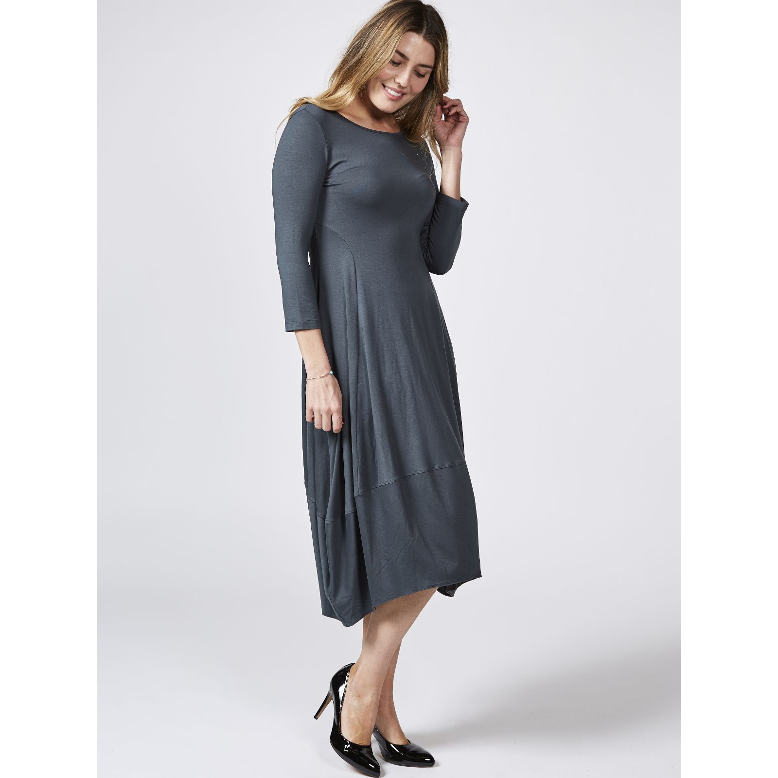 Outlet Yong Kim Modal Panel Detail Band Hem Dress - QVC UK