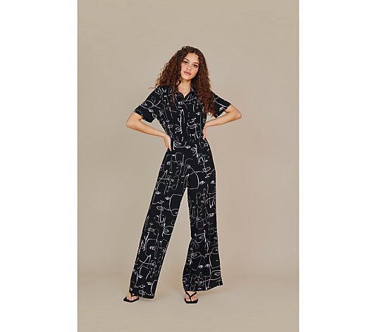 Outlet Finery Alida Wide Leg Abstract Print Jumpsuit