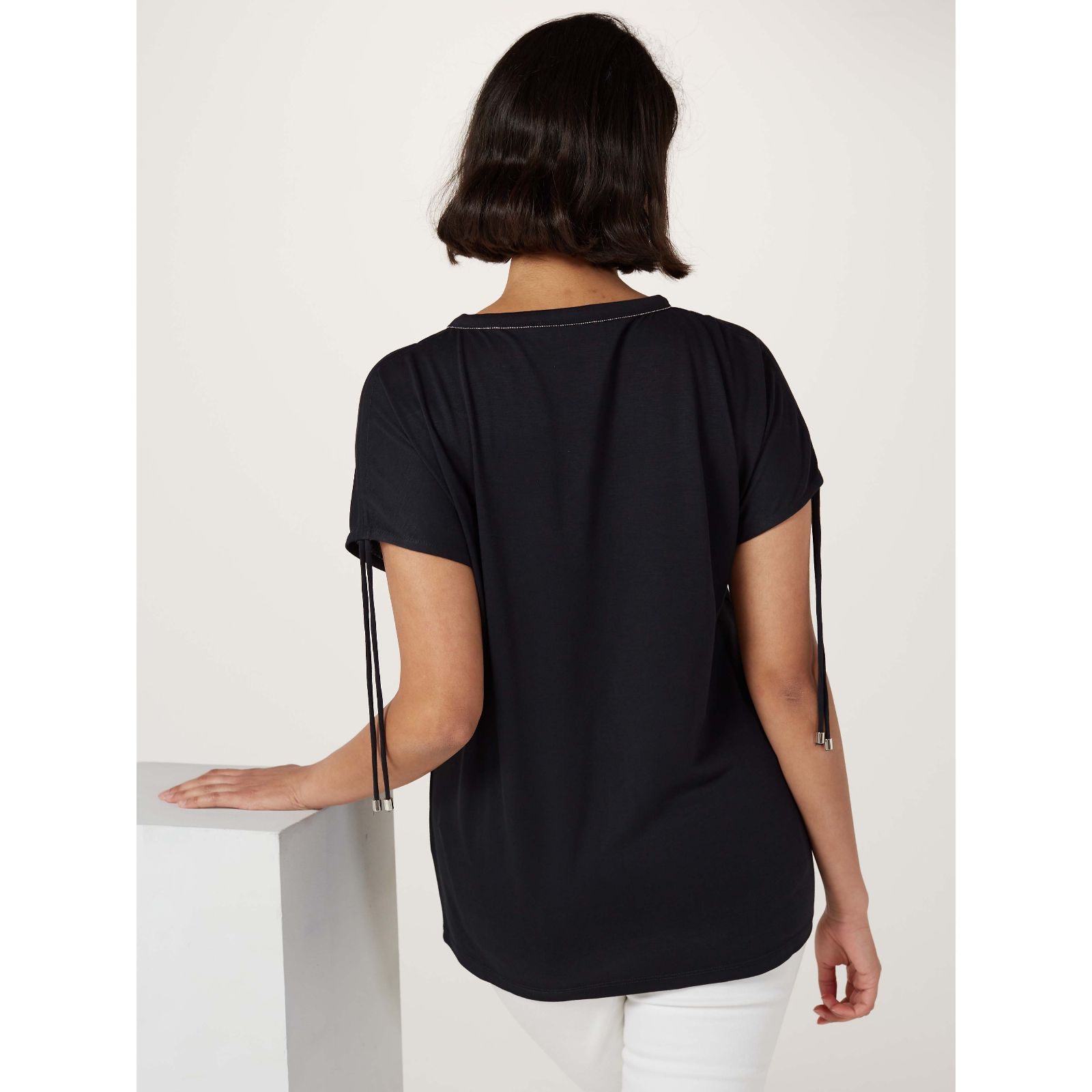 Brenda Edwards Trim Top With Ruched Sleeves - QVC UK