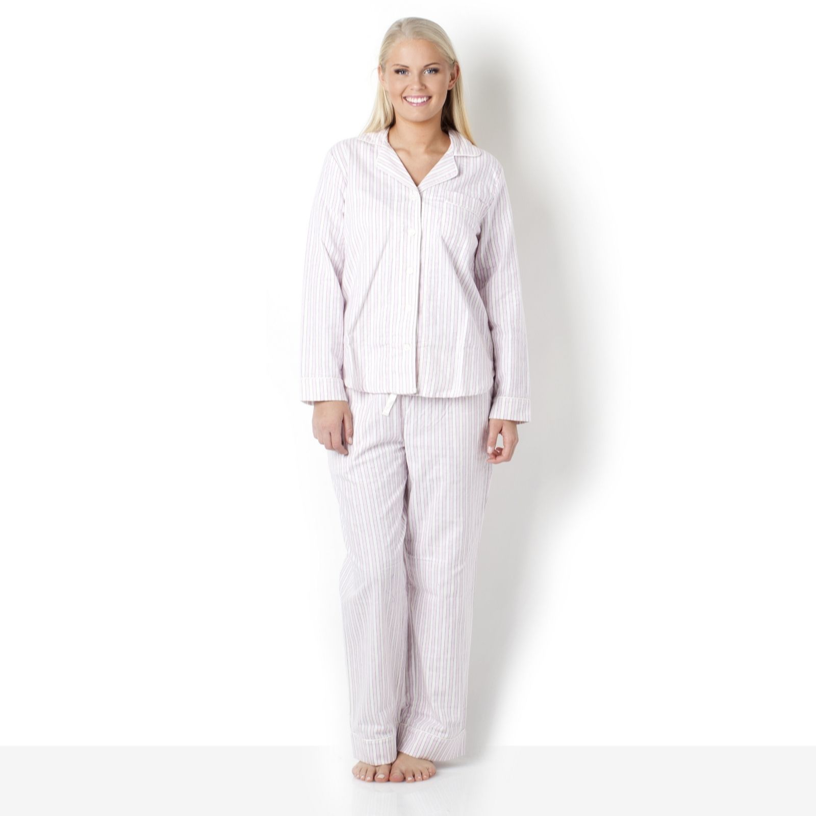 Carole Hochman Flannel Notch Collar PJ Set QVC UK