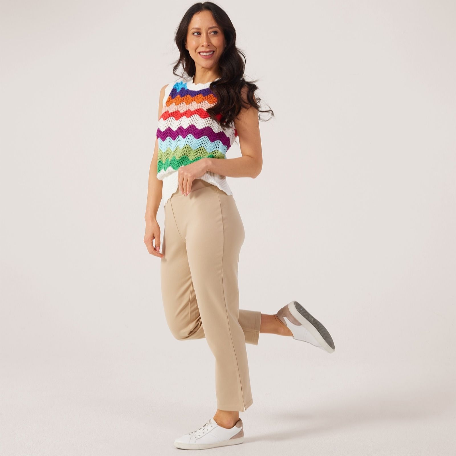 Denim & Co. Essentials Ponte Pull on Crop Trouser