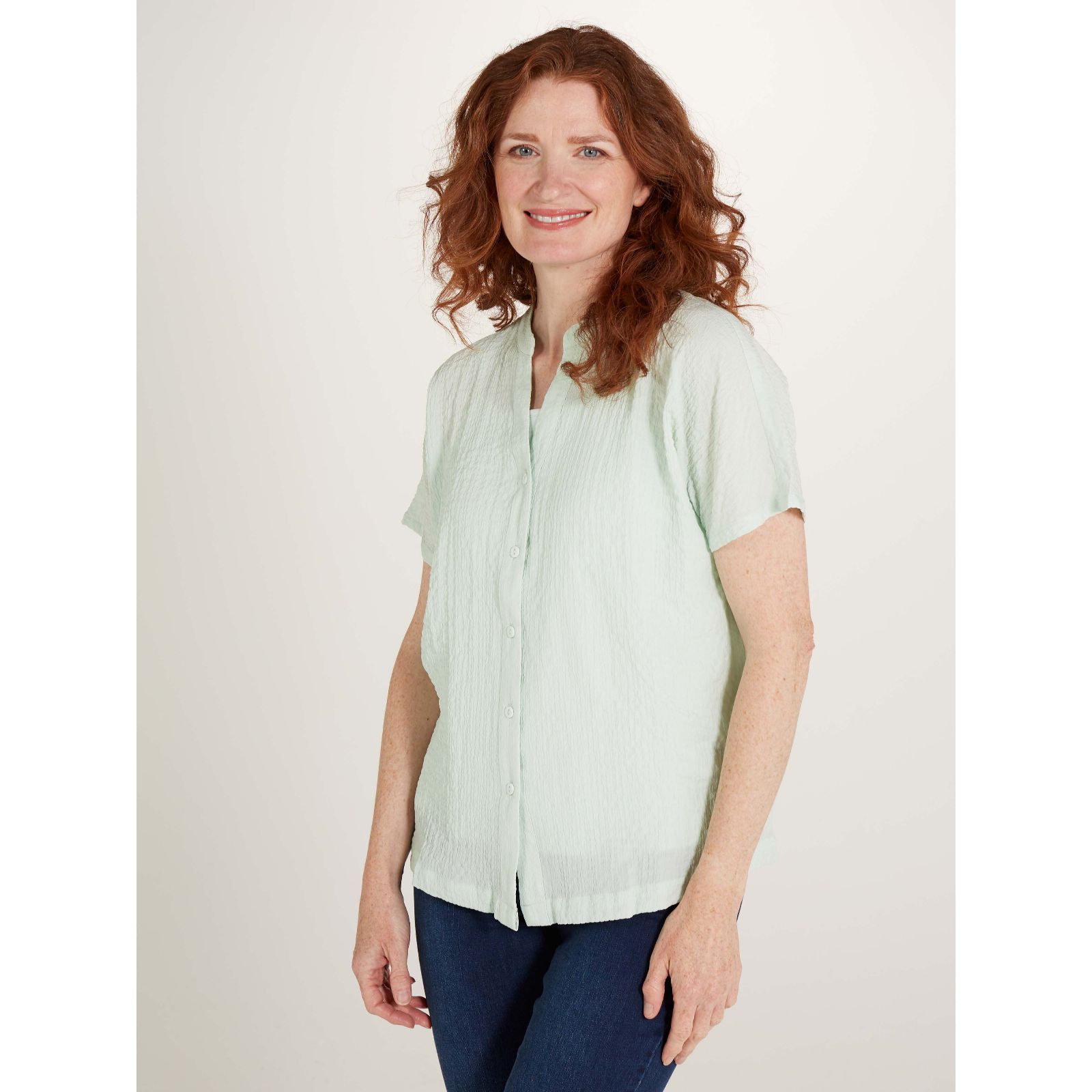 Denim & Co. Crinkle Shirt with Cami - QVC UK