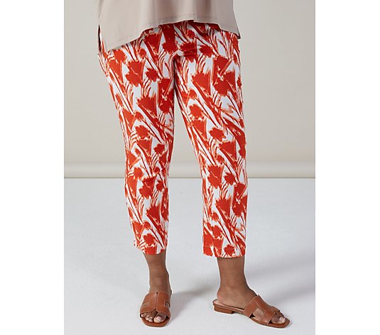 MarlaWynne Printed Cropped Flatter Fit Trousers