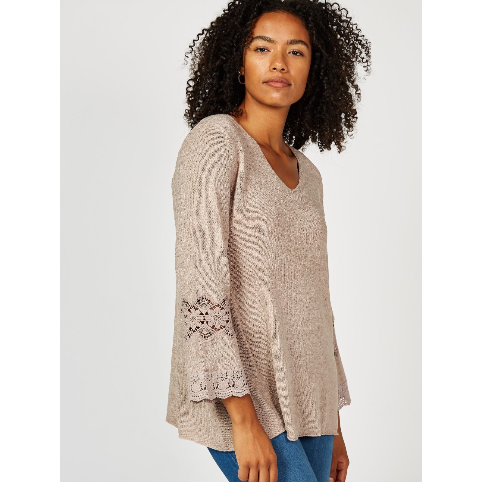 Together Lace Cuff Detail Jumper QVC UK