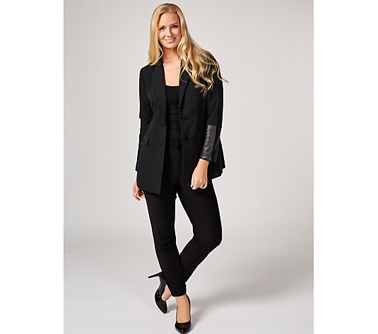Outlet Ruth Langsford Faux Leather Trim Blazer