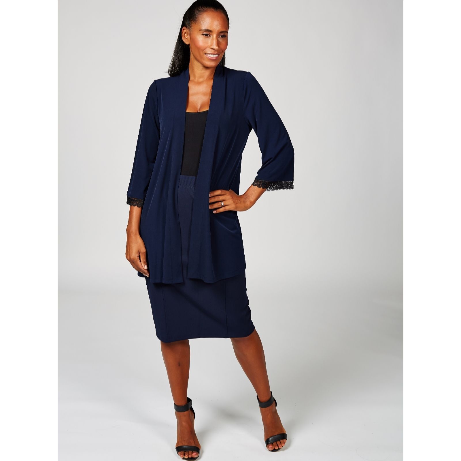 Outlet Kim & Co Ponte Crepe Knit 4 Panel Skirt QVC UK