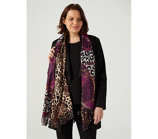 Frank Usher Reversible Soft Touch Animal Print Scarf