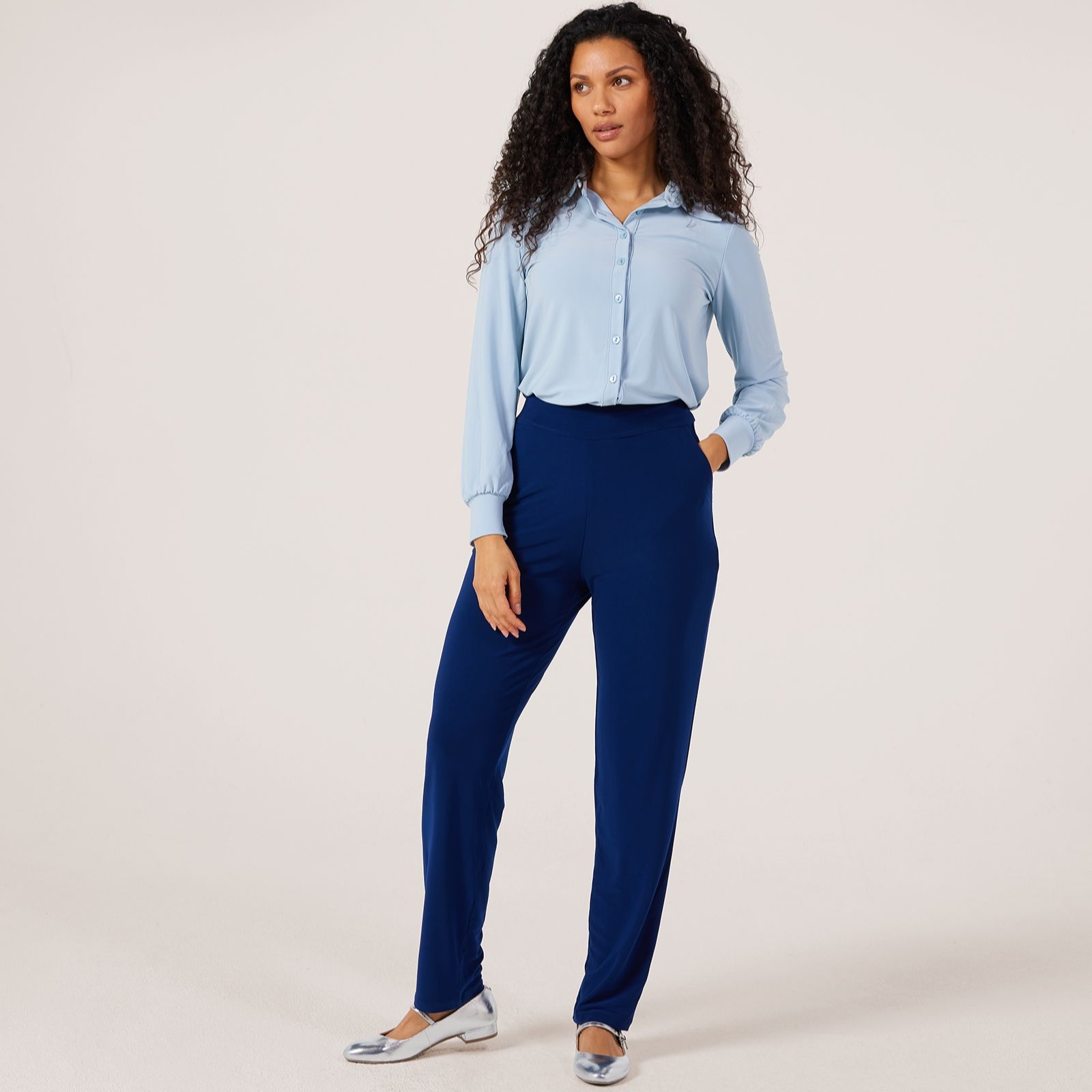 Kim & Co Deluxe Brazil Jersey Narrow Leg Trousers Petite
