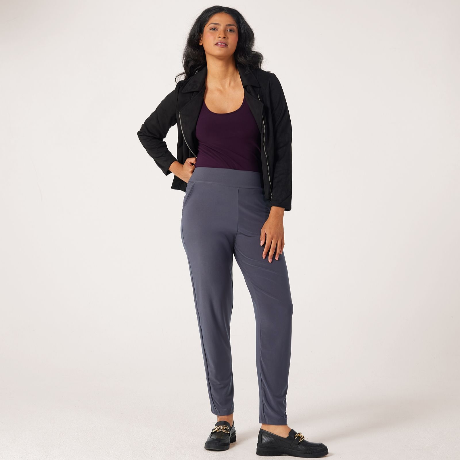 Kim & Co Deluxe Brazil Jersey Narrow Leg Trousers Petite