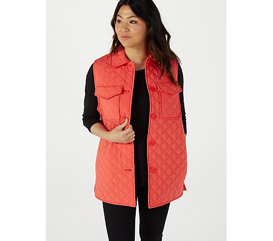 Helene Berman Quilted Button Up Gillet