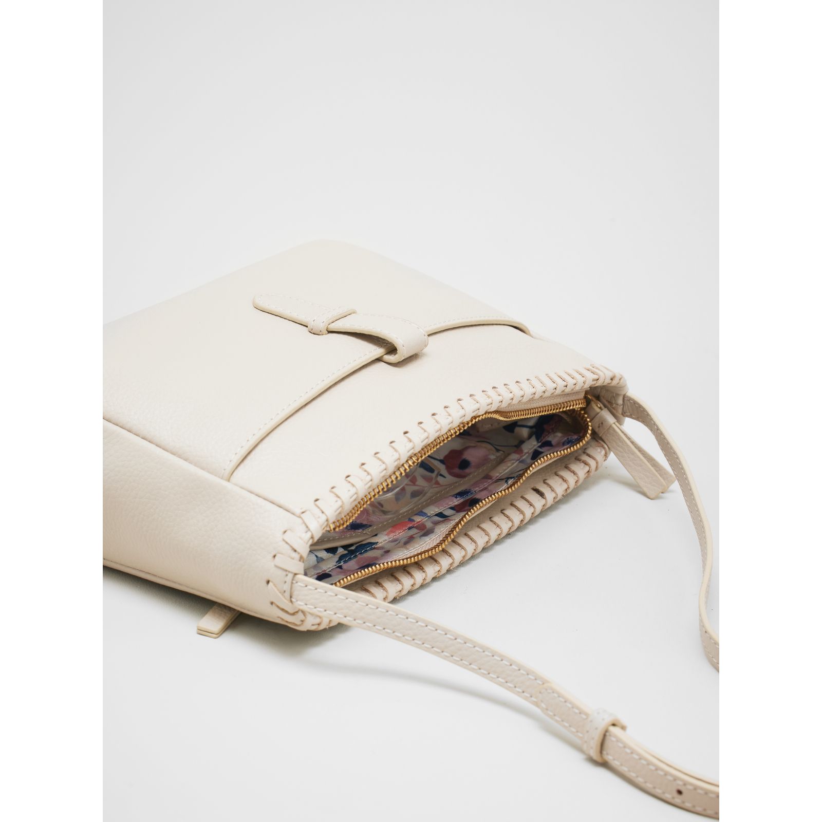 Ashwood Leather Whipstitch Crossbody Bag - QVC UK
