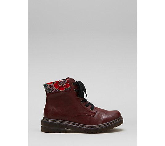 Rieker Lace Up Boot with Interest Collar