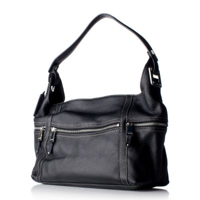 Tignanello Pebble Leather Hobo Bag with Zipper Pockets - QVC UK