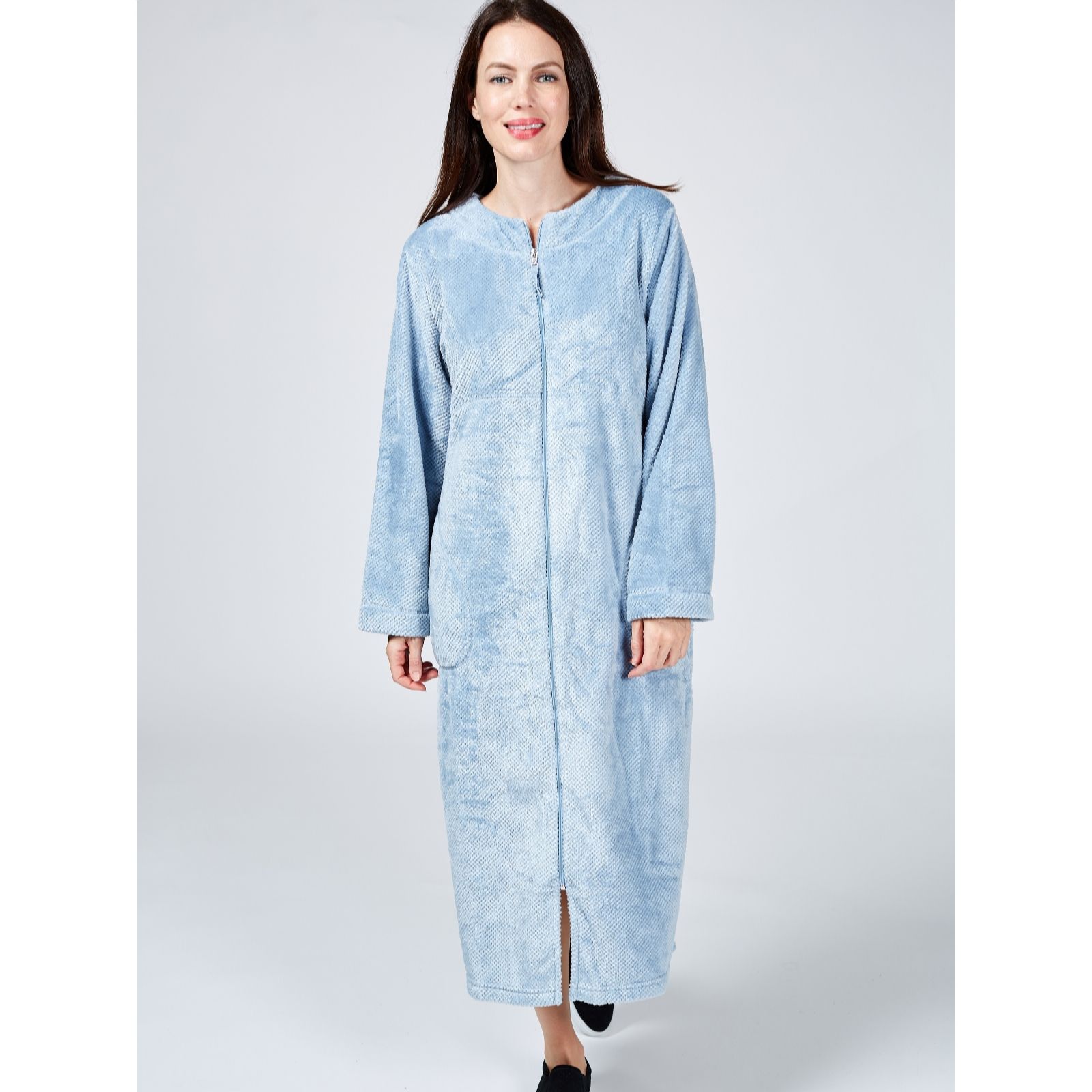 ladies zipped dressing gown