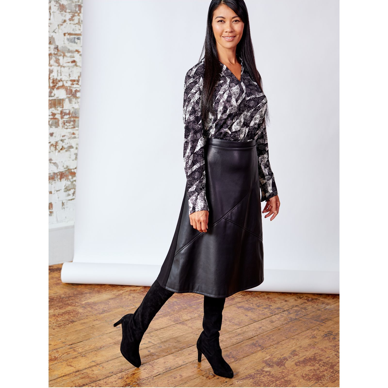 ruth langsford leather skirt qvc