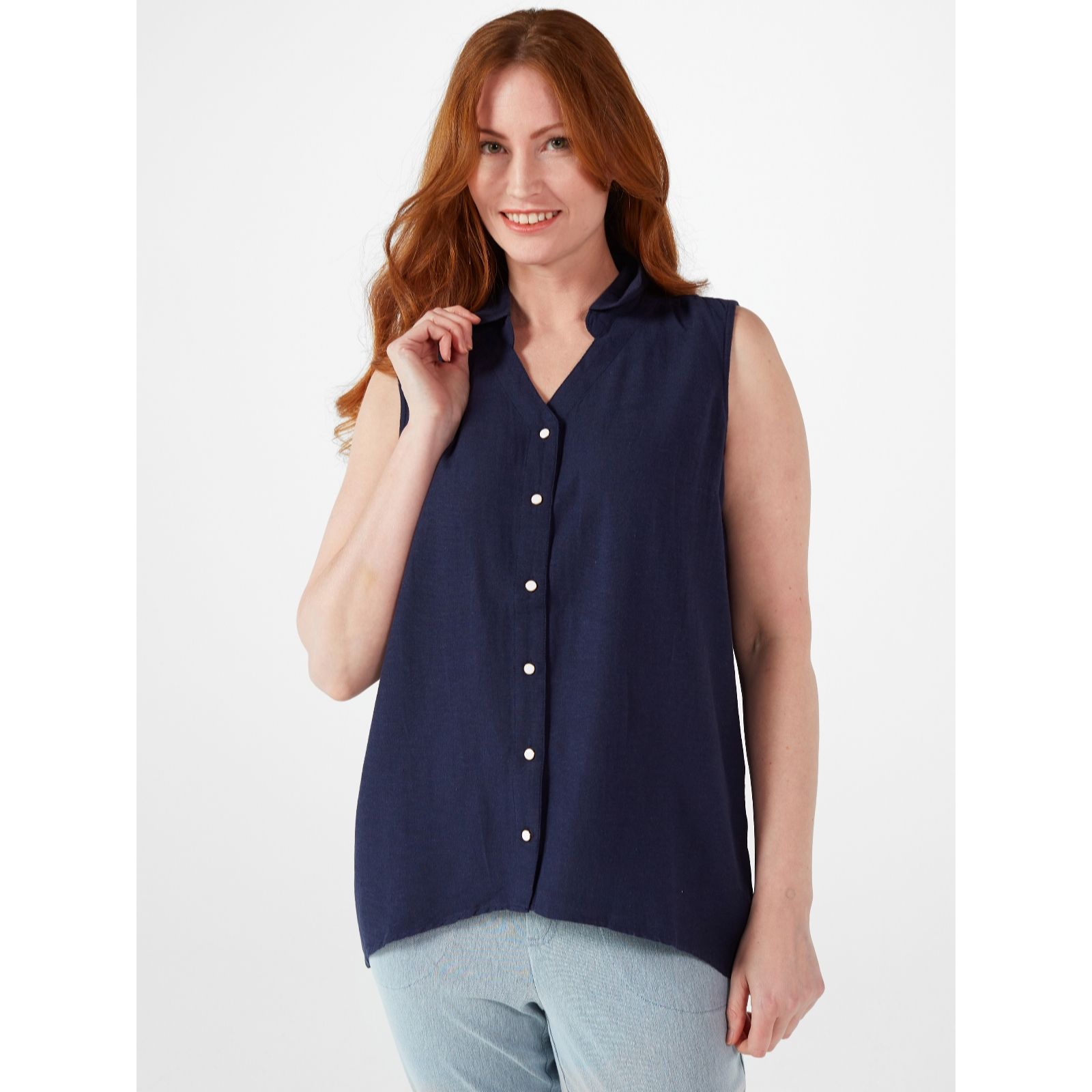 Denim & Co. Shirt With Detailed Buttons - QVC UK