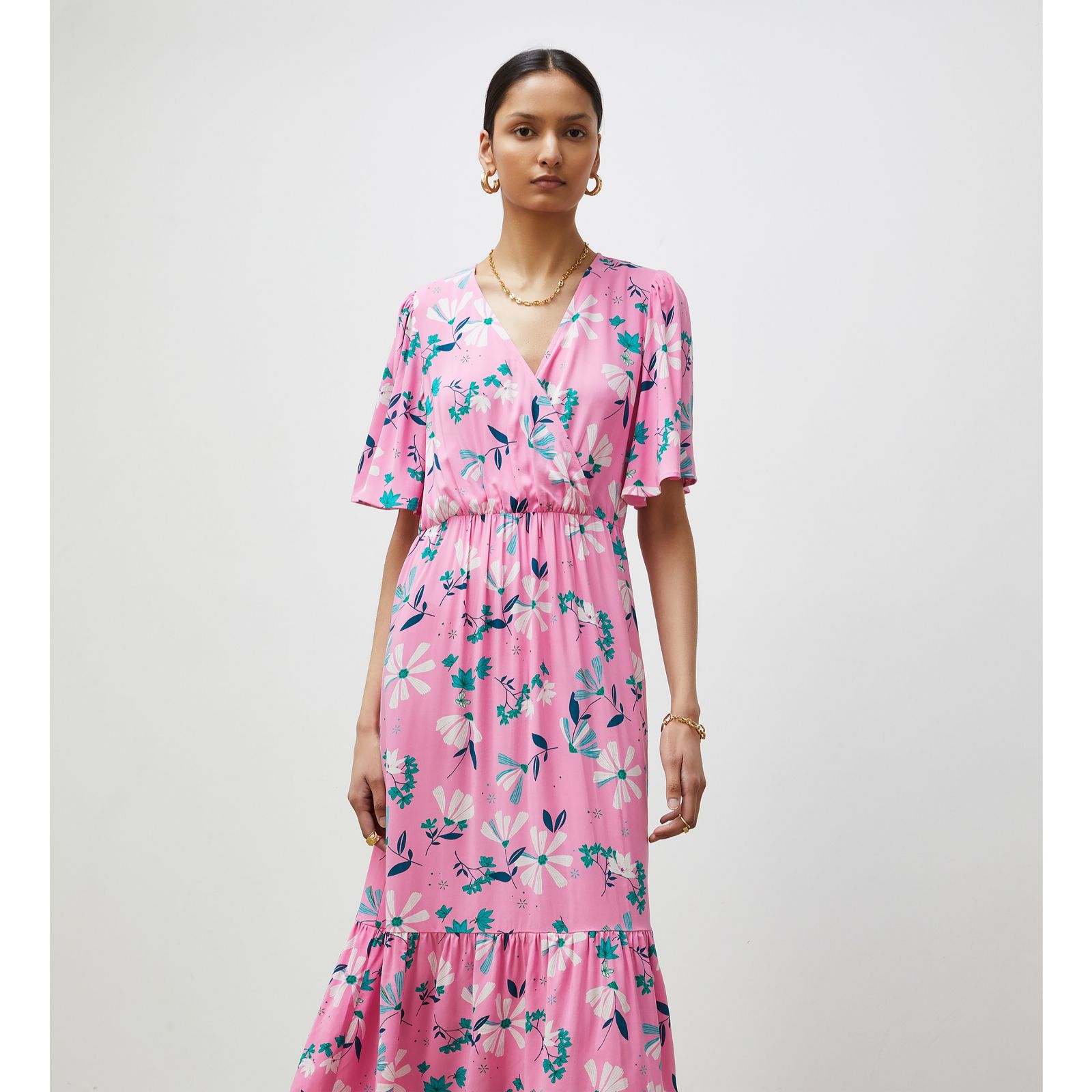 Finery Alexia Wrap Midi Dress - QVC UK