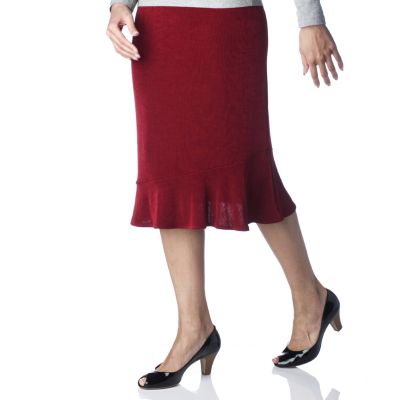Kim & Co Stretch Jersey Asymmetric Frilled Short Skirt - QVC UK