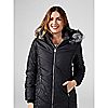 Centigrade Mixed Quilted Coat with Detachable Faux Fur Hood, 2 of 7